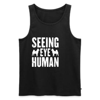 Seeing Eye Human 24 - Männer Premium Bio Tank Top - Schwarz - Vorne - AI Model Male 178 light (178cm)
