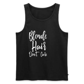 Blonde Hair Don't Care 2 - Männer Premium Bio Tank Top - Schwarz - Vorne - AI Model Male 178 light (178cm)