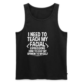 How To Keep My Opinion To Myself - Männer Premium Bio Tank Top - Schwarz - Vorne - AI Model Male 178 light (178cm)