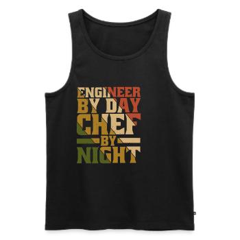Ingénieur le jour, Chef le soir 9 - Débardeur bio Premium Homme - noir - Devant - AI Model Male 178 light (178cm)