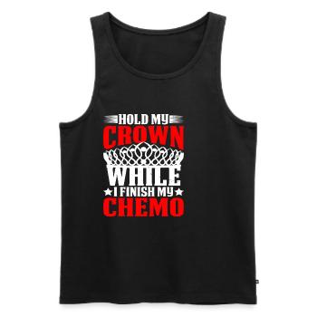 Hold My Crown While I Finish My Chemo 52 - Men's Premium Organic Tank Top - black - Front - AI Model Male 178 light (178cm)