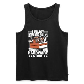 I Enjoy Romantic Walks Through Hardware Store 35 - Men's Premium Organic Tank Top - black - Front - Michal (187cm)