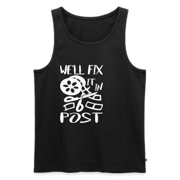 We'll Fix It In Post 20 - Männer Premium Bio Tank Top - Schwarz - Vorne - Michal (187cm)