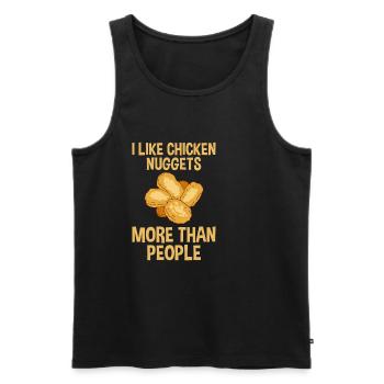 J’aime les pépites de poulet plus que les gens 2 - Débardeur bio Premium Homme - noir - Devant - Michal (187cm)