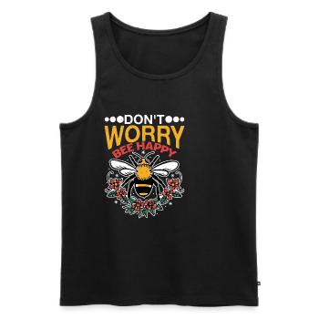 Ne vous inquiétez pas Bee Happy 41 - Débardeur bio Premium Homme - noir - Devant - AI Model Male 178 light (178cm)