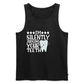 I'm Silently Judging Your Teeth 12 - Men's Premium Organic Tank Top - black - Front - Michal (187cm)