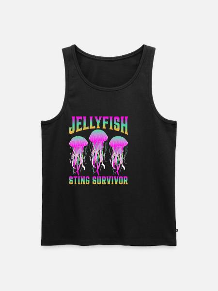 Jellyfish Sting Survivor 6 - Men's Premium Organic Tank Top - black