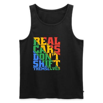 Real Cars Don't Shift Themselves 5 - Männer Premium Bio Tank Top - Schwarz - Vorne - AI Model Male 178 light (178cm)