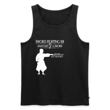 Combat à l’épée 101 Anatomie d’une épée 7 - Débardeur bio Premium Homme - noir - Devant - Michal (187cm)