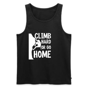 Climb Hard Or Go Home 4 - Männer Premium Bio Tank Top - Schwarz - Vorne - AI Model Male 178 light (178cm)