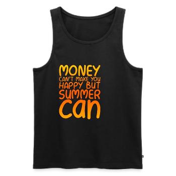 Money Can't Make You Happy But Summer Can - Männer Premium Bio Tank Top - Schwarz - Vorne - Michal (187cm)