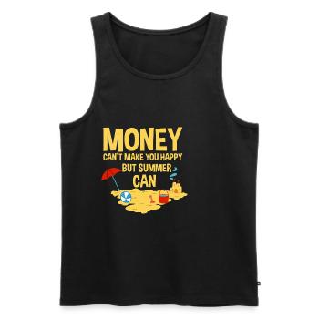 Money Can't Make You Happy But Summer Can 2 - Männer Premium Bio Tank Top - Schwarz - Vorne - Michal (187cm)