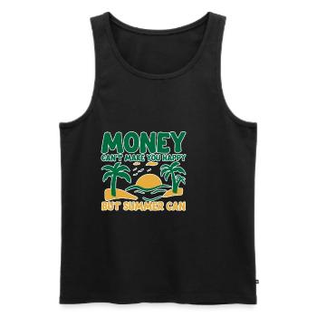 Money Can't Make You Happy But Summer Can 4 - Männer Premium Bio Tank Top - Schwarz - Vorne - Michal (187cm)