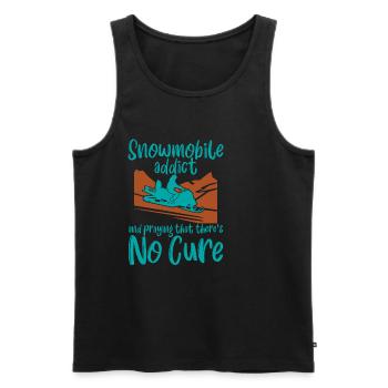 Snowmobile Addict And Praying That Theres No Cure4 - Männer Premium Bio Tank Top - Schwarz - Vorne - Michal (187cm)