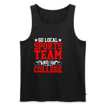 Go Local Sports Team And/Or Go College 10 - Männer Premium Bio Tank Top - Schwarz - Vorne - AI Model Male 178 light (178cm)