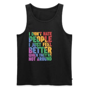 I Don't Hate People 5 - Men's Premium Organic Tank Top - black - Front - AI Model Male 178 light (178cm)