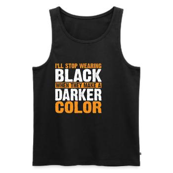 Arrêtez de porter du noir quand ils font une couleur plus foncée 6 - Débardeur bio Premium Homme - noir - Devant - Michal (187cm)