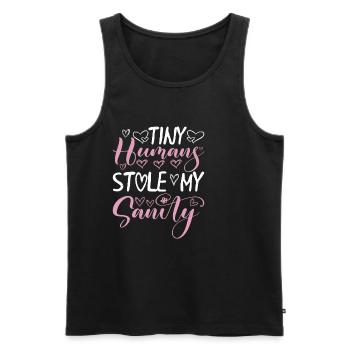Tiny Humans Stole My Sanity 9 - Männer Premium Bio Tank Top - Schwarz - Vorne - AI Model Male 178 light (178cm)