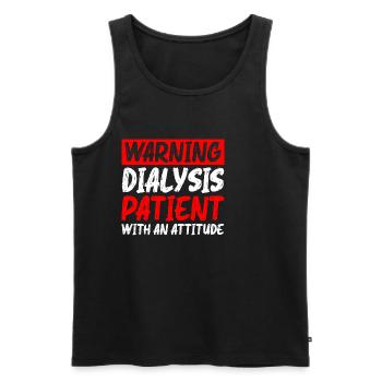 Avertissement patient dialysé avec une attitude 5 - Débardeur bio Premium Homme - noir - Devant - Michal (187cm)