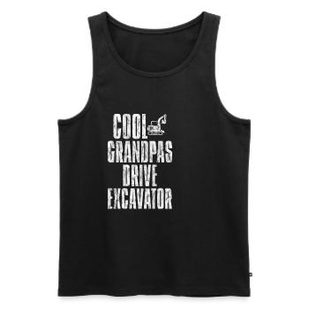Cool Grandpas Drive Excavator 3 - Men's Premium Organic Tank Top - black - Front - Michal (187cm)