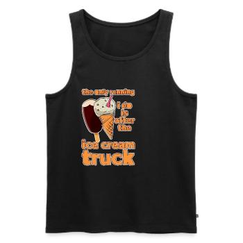 The Only Running I Do Is After Ice Cream Truck 4 - Männer Premium Bio Tank Top - Schwarz - Vorne - Michal (187cm)