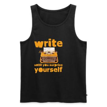 Write Until You Surprise Yourself - Männer Premium Bio Tank Top - Schwarz - Vorne - AI Model Male 178 light (178cm)
