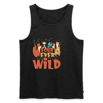 Four Ever Wild 47 - Männer Premium Bio Tank Top - Schwarz - Vorne - Michal (187cm)