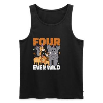 Four Ever Wild 48 - Männer Premium Bio Tank Top - Schwarz - Vorne - Michal (187cm)