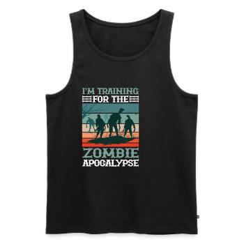 I'm Training For The Zombie Apocalypse 11 - Männer Premium Bio Tank Top - Schwarz - Vorne - AI Model Male 178 light (178cm)