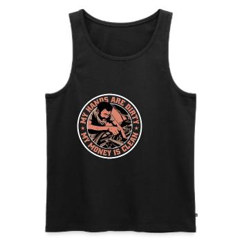 My Hands Are Dirty, My Money Is Clean 19 - Men's Premium Organic Tank Top - black - Front - Michal (187cm)