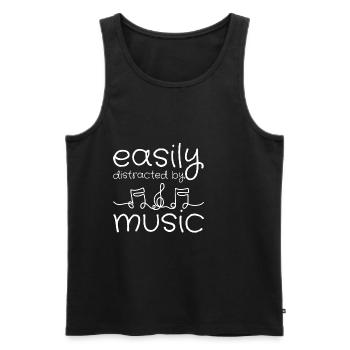 Easily Distracted By Music 2 - Männer Premium Bio Tank Top - Schwarz - Vorne - AI Model Male 178 light (178cm)