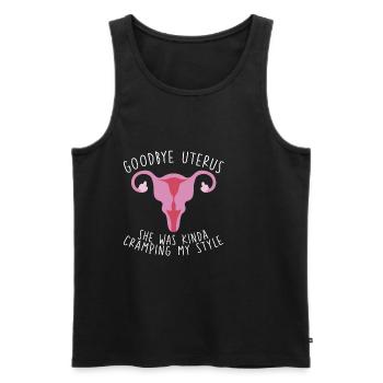Goodbye Uterus, She Was Kinda Cramping My Style 4 - Men's Premium Organic Tank Top - black - Front - AI Model Male 178 light (178cm)