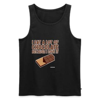 I Eat A Lot Of Chocolate Because I Love It 2 - Men's Premium Organic Tank Top - black - Front - Michal (187cm)