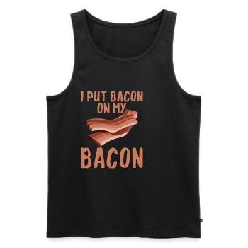 Je mets du bacon sur mon bacon 2 - Débardeur bio Premium Homme - noir - Devant - Michal (187cm)