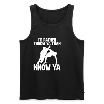 I'd Rather Throw Ya Than Know Ya 2 - Männer Premium Bio Tank Top - Schwarz - Vorne - AI Model Male 178 light (178cm)