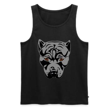Pittbull Head Design Graphique - Débardeur bio Premium Homme - noir - Devant - AI Model Male 178 light (178cm)
