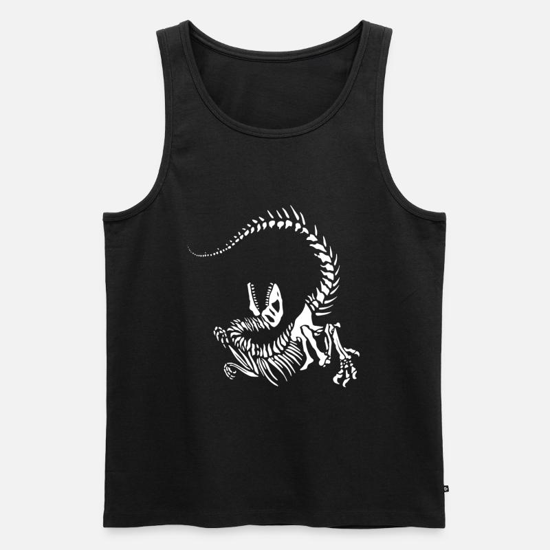 Raptor-Skelett - Männer Premium Bio Tank Top - Schwarz