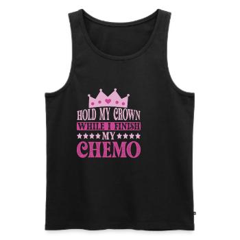 Tenez ma couronne pendant que je termine ma chimio 57 - Débardeur bio Premium Homme - noir - Devant - Michal (187cm)