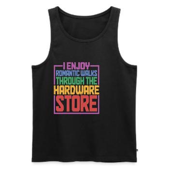 Enjoy Romantic Walks Through The Hardware Store 40 - Men's Premium Organic Tank Top - black - Front - Michal (187cm)