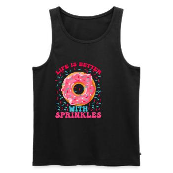 Life Is Better With Sprinkles 15 - Men's Premium Organic Tank Top - black - Front - Michal (187cm)