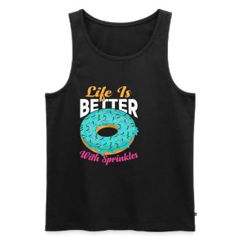 Life Is Better With Sprinkles 16 - Men's Premium Organic Tank Top - black - Front - Michal (187cm)