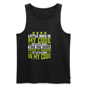 99 little Bugs in my Code 5 - Männer Premium Bio Tank Top - Schwarz - Vorne - AI Model Male 178 light (178cm)