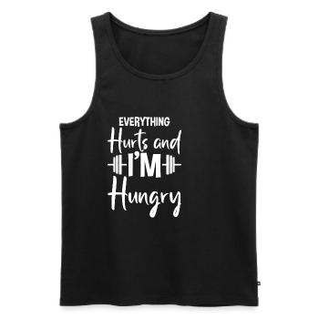 Everything Hurts And I'm Hungry 2 - Men's Premium Organic Tank Top - black - Front - Michal (187cm)