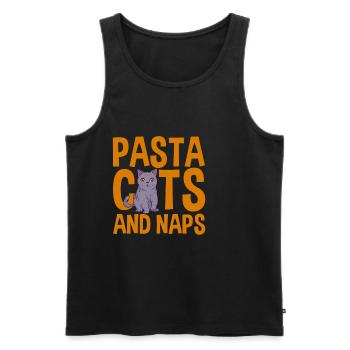 Pâtes Chats Et Siestes 2 - Débardeur bio Premium Homme - noir - Devant - AI Model Male 178 light (178cm)