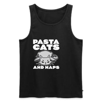 Pâtes Chats Et Siestes 4 - Débardeur bio Premium Homme - noir - Devant - AI Model Male 178 light (178cm)