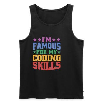 I'm Famous For My Coding Skills - Men's Premium Organic Tank Top - black - Front - AI Model Male 178 light (178cm)