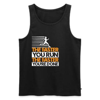 The Faster You Run, The Faster You're Done 3 - Männer Premium Bio Tank Top - Schwarz - Vorne - AI Model Male 178 light (178cm)