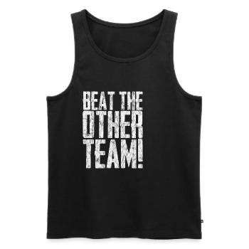 Beat The Other Team 3 - Men's Premium Organic Tank Top - black - Front - Michal (187cm)