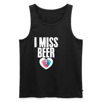 I Miss Beer 2 - Men's Premium Organic Tank Top - black - Front - Michal (187cm)