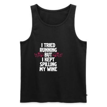 I Tried Running But I Kept Spilling My Wine - Men's Premium Organic Tank Top - black - Front - Michal (187cm)